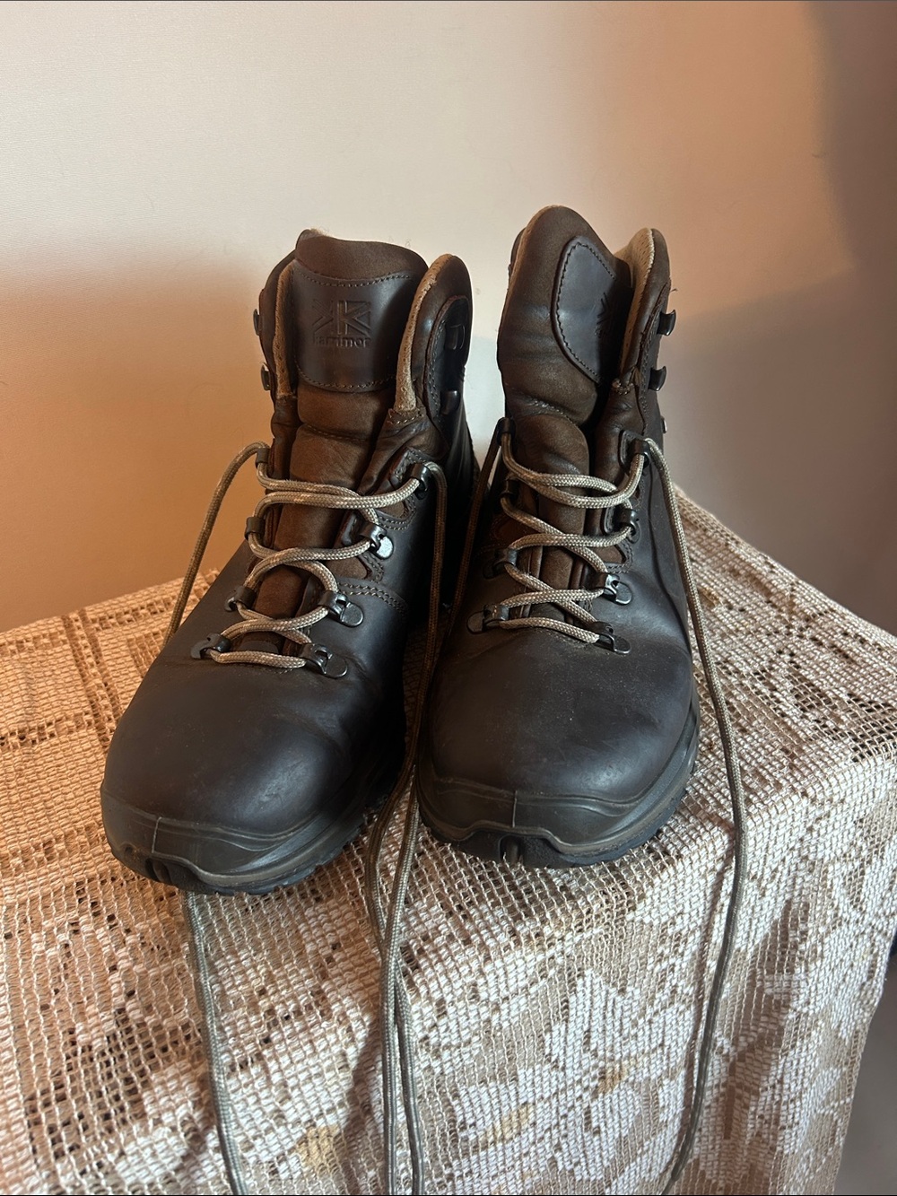 Men's Brown Leather Waterproof Hiking Boots